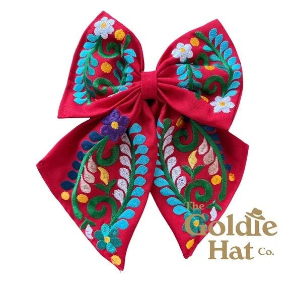 MEXICAN EMBROIDERED BOW MEDIUM - Picture 5 of 6